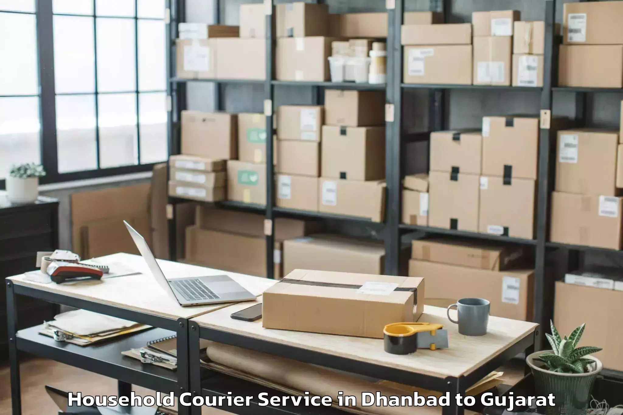 Trusted Dhanbad to Gujarat Household Courier